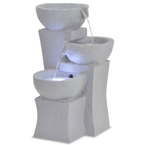 vidaXL Fonte de interior com luz LED resina sint&eacute;tica