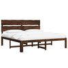 vidaXL Estrutura de Cama de Casal com Cabeceira ROSTOCK Marrom Escuro