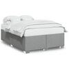 vidaXL Estrutura de cama sem colch&atilde;o 140x200 cm tecido cinzento-claro