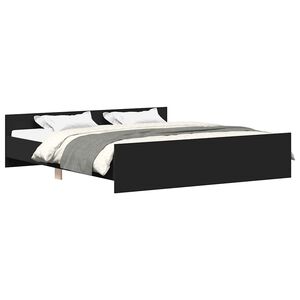 vidaXL Estrutura de cama c/ pain&eacute;is cabeceira e p&eacute;s 200x200 cm preto