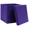 vidaXL Caixas de arrumação com tampas 10 pcs 32x32x32 cm tecido roxo