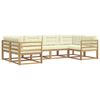 vidaXL Conjunto de Sof&aacute;s para Exterior 6 unid. Branco e Creme