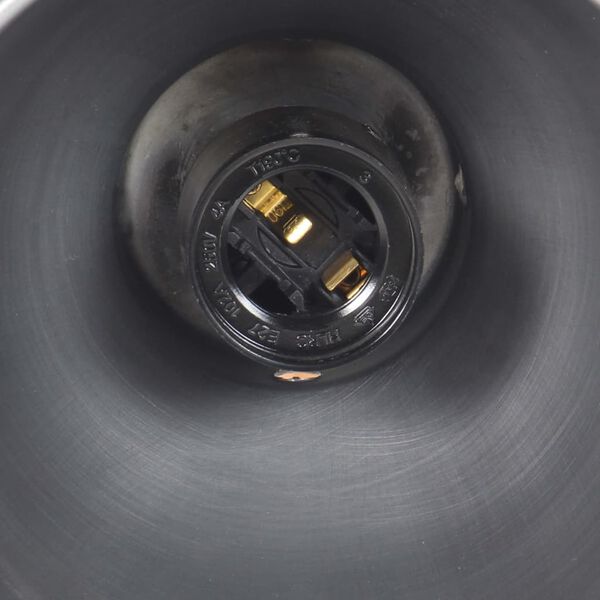 vidaXL Candeeiro de parede E27 mangueira maci&ccedil;a e ferro prateado