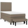 vidaXL Cama com molas/colch&atilde;o 90x190 cm tecido castanho-acinzentado