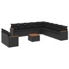 vidaXL 12 pcs conjunto de sof&aacute;s de jardim c/ almofad&otilde;es vime PE preto