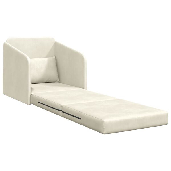 vidaXL Sof&aacute;-Cama Creme 65 x 80 x 83 cm Veludo