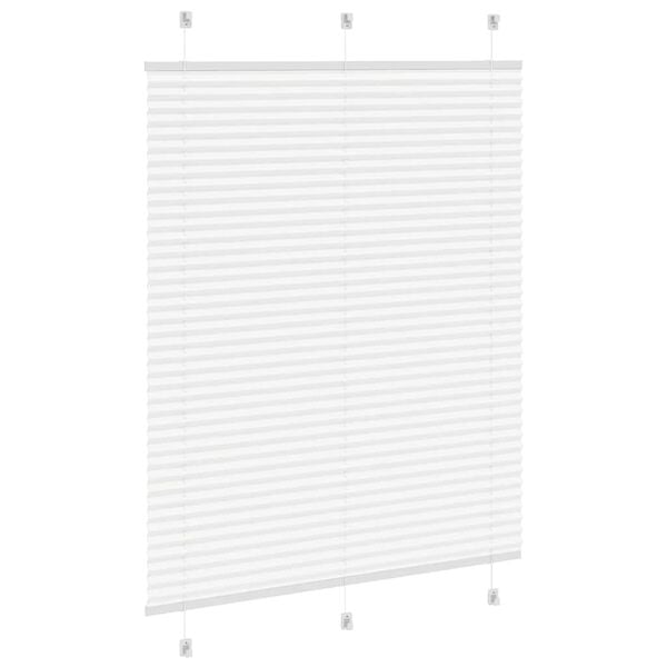vidaXL Branco Plissada Cega 110x100cm Largura Tecido 109,4cm Poli&eacute;ster