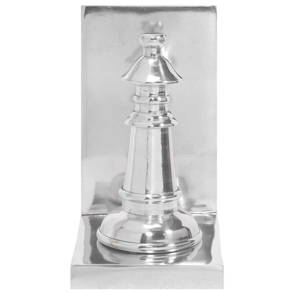 vidaXL Aparadores de livros 2 pcs Prateado 11 x 12 x 19,5 cm Alum&iacute;nio