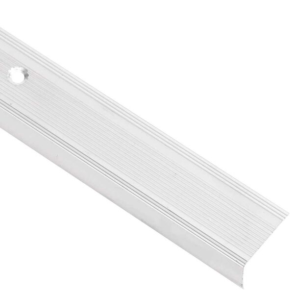 vidaXL Perfis de escada em forma de L 15 pcs 90 cm alumínio prateado