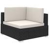 vidaXL 8 pcs conjunto lounge de jardim c/ almofad&otilde;es vime PE preto