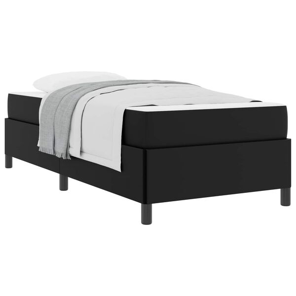 vidaXL Estrutura da Cama com colch&atilde;o Preto 90 x 190 cm tecido