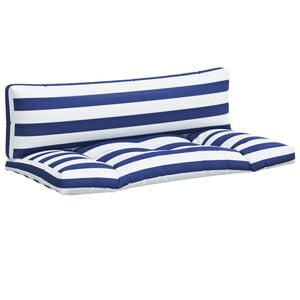 vidaXL Almofad&otilde;es p/ paletes 2 pcs tecido oxford riscas azul/branco