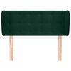 vidaXL Cabeceira de cama c/ abas veludo 93x23x78/88 cm verde-escuro