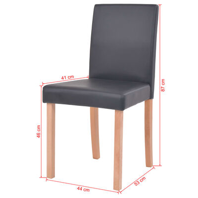 vidaXL Mesa e cadeiras de jantar 5 pcs couro artif. carvalho preto
