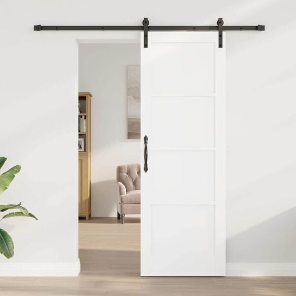 vidaXL Porta Deslizante Branco e Preto 73,5 x 211 cm