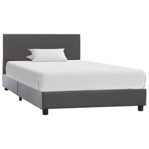 vidaXL Estrutura de cama 90x200 cm couro artificial cinzento