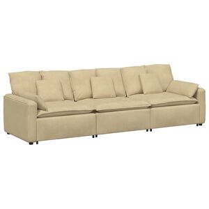 vidaXL Sof&aacute; modular com almofadas verde cinzento