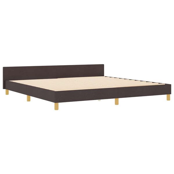vidaXL Estrutura da Cama Castanho escuro 200 x 200 cm tecido