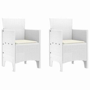 vidaXL Cadeira de Jardim 2 pcs Branco 53 x 49 x 85 cm Polipropileno