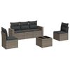 vidaXL 6 pcs conjunto sof&aacute;s de jardim com almofad&otilde;es vime cinzento