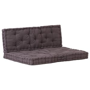 vidaXL Almofad&otilde;es para sof&aacute; de paletes 2 pcs algod&atilde;o antracite