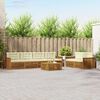 vidaXL Conjunto de Sof&aacute;s para Exterior 7 pcs Natural e Creme