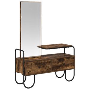 vidaXL Mesa de vestir com gaveta Carvalho Fumado 100 x 36,5 x 136 cm