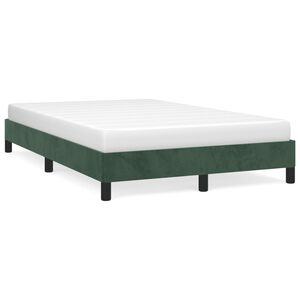 vidaXL Estrutura de cama sem colch&atilde;o 120x200 cm veludo verde-escuro