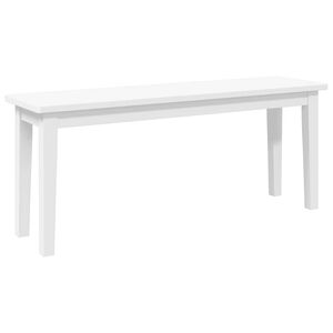 vidaXL Banco 110 cm madeira seringueira maci&ccedil;a branco