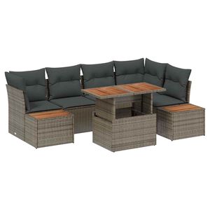 vidaXL Conjunto de Sof&aacute; de Jardim 10 pcs Cinzeto Rattan Sint&eacute;tico