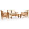 vidaXL 4 pcs conjunto lounge de jardim com almofad&otilde;es ac&aacute;cia maci&ccedil;a