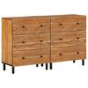 vidaXL M&oacute;veis de apoio 2 pcs 60x33x75 cm madeira de ac&aacute;cia maci&ccedil;a
