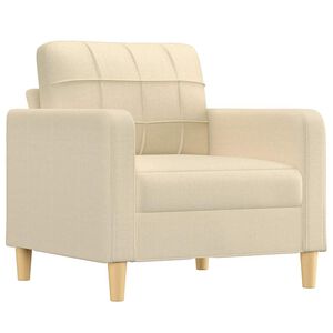 vidaXL Poltrona 60 cm tecido cor creme