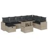 vidaXL 9 pcs conj. sof&aacute;s jardim com almofad&otilde;es vime PE cinzento-claro