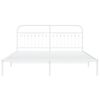 vidaXL Estrutura de cama com cabeceira 183x203 cm metal branco