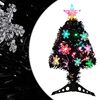 vidaXL &Aacute;rvore de Natal com flocos de neve LED 64 cm fibra &oacute;tica preto
