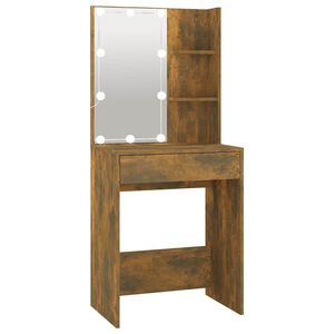 vidaXL Toucador com LEDs 60x40x140 cm cor carvalho fumado