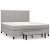 vidaXL Cama com molas/colch&atilde;o 160x200 cm tecido cinzento-claro