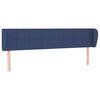 vidaXL Cabeceira de cama c/ abas tecido 203x23x78/88 cm azul