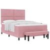 vidaXL Cama Box com cabeceira Rosa 190 x 140 cm Veludo