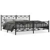 vidaXL Estrutura de cama com cabeceira e pés 193x203 cm metal preto