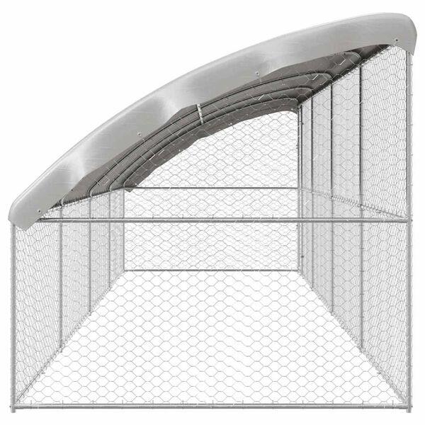vidaXL Canil de Cachorro 4 pcs Prateado 8 x 2 x 2 m A&ccedil;o galvanizado