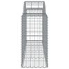 vidaXL Cestos gabião arqueados 9 pcs 200x50x80/100cm ferro galvanizado