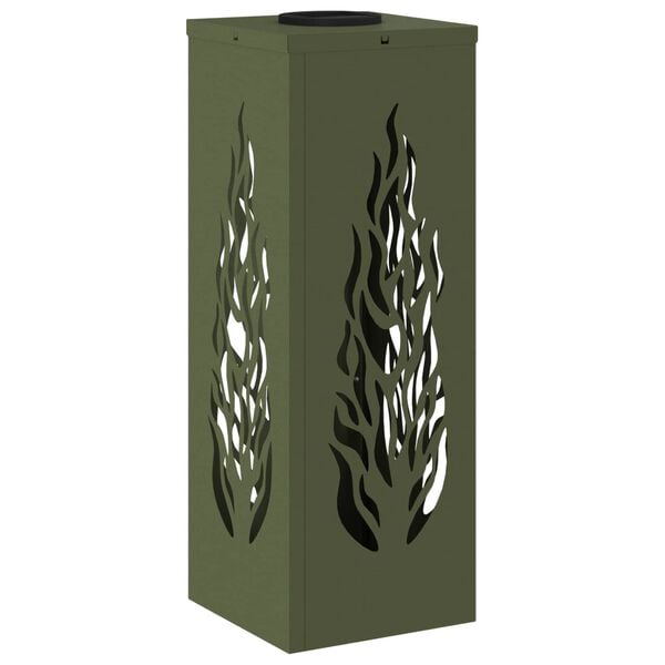 vidaXL Luz Solar LED de Caminho 2 pcs Verde Oliva A&ccedil;o Laminado a Frio