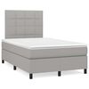 vidaXL Cama box spring c/ colch&atilde;o e LED 120x190 cm tecido cinza-claro