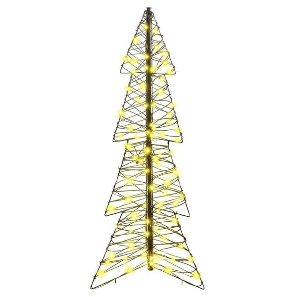 vidaXL &Aacute;rvore de Natal com 100 LEDs Branco quente 120 cm Vime
