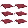 vidaXL Almofadões de cadeira 6 pcs tecido oxford vermelho tinto