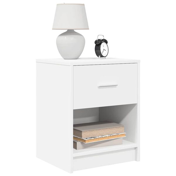 vidaXL Mesa de cabeceira com gaveta 40x34x50 cm branco