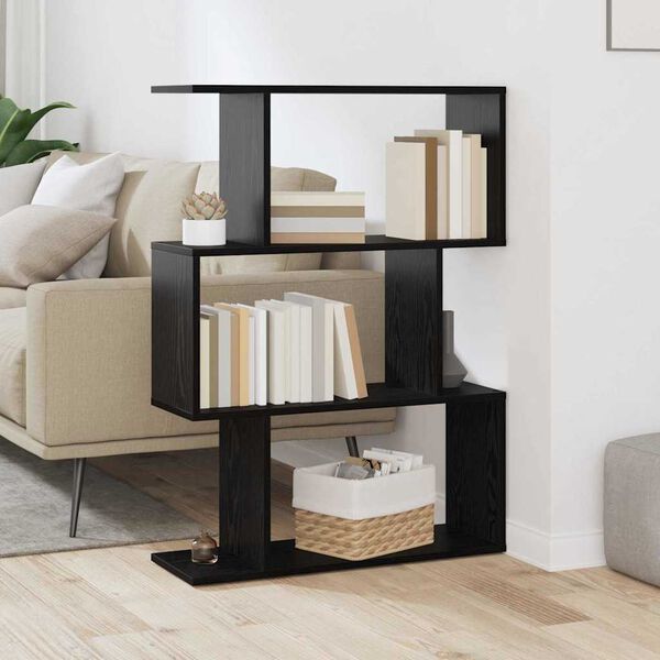 vidaXL Gabinete de Livros Carvalho Preto 70 x 14 x 97 cm