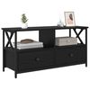 vidaXL Gabinete para TV com gaveta Carvalho Preto 90 x 33 x 45 cm